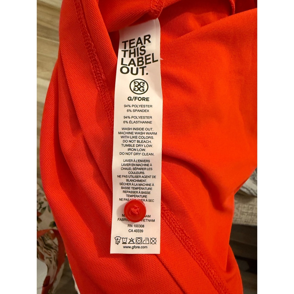 G/FORE Mens Poppy Red Performance Golf Polo Shirt GMP000025 Size Medium - Picture 4 of 10